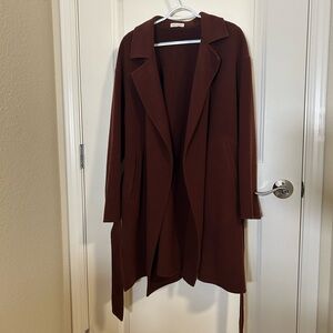 dressterior Burgundy Wool Coat 38 Japanese Brand